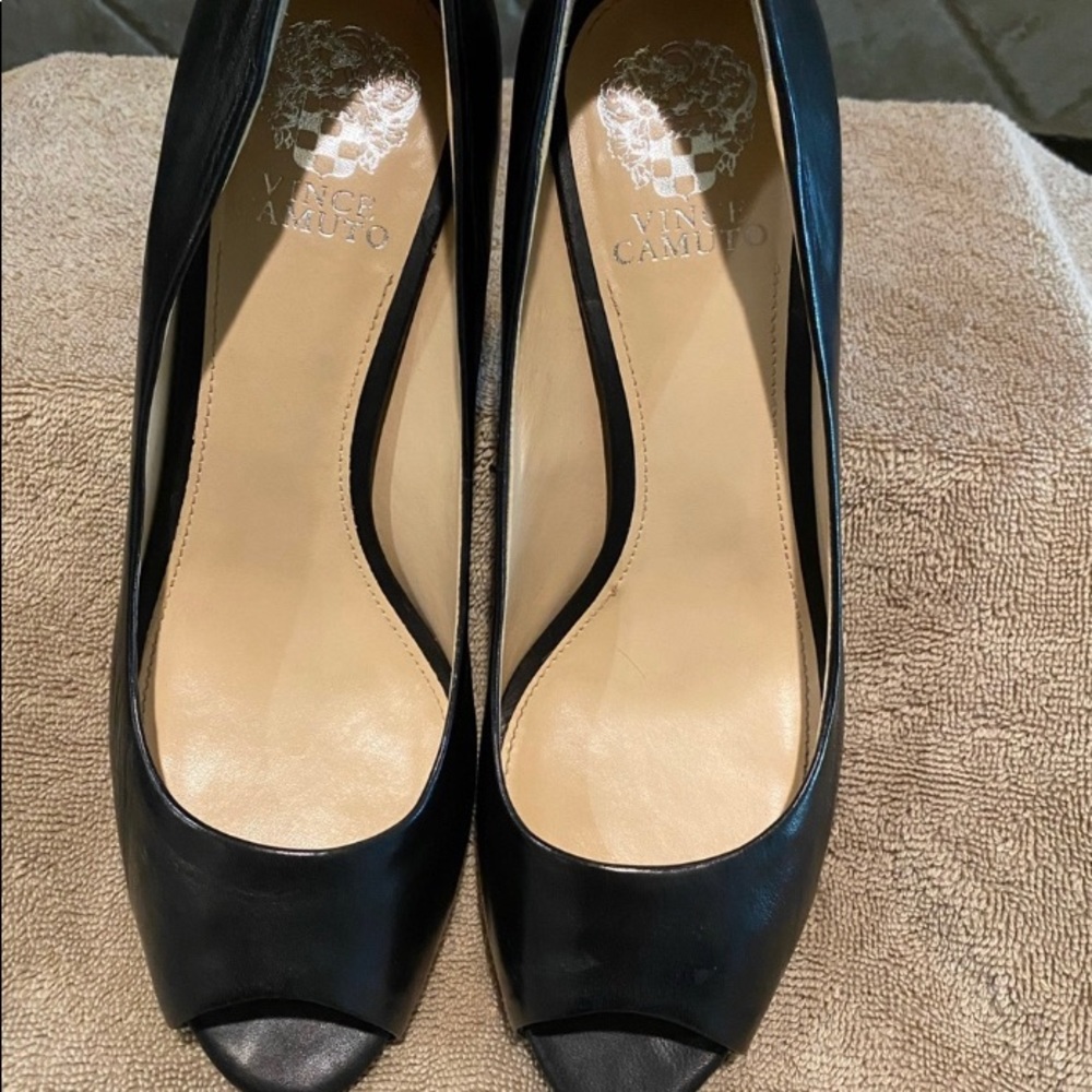 Vince Camuto Black Peep Toe Pump